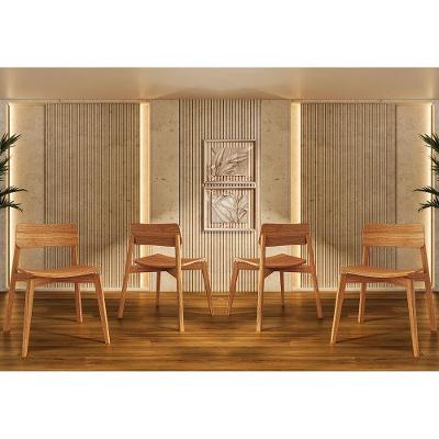 Conjunto Nature 4 Cadeiras Pinus Rústico Claro 1557NC Finestra Móveis