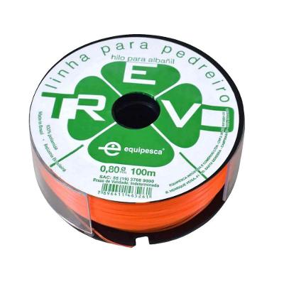 Linha Pedreiro 0,80MM 100m Laranja Trevo Poliamida Equipesca