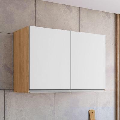 Armário Aéreo Andréia 80CM 2 Portas MDP Bater Amêndoa Branco Desk Design