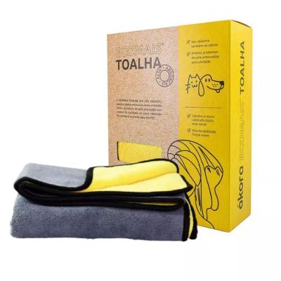 Toalha Ecomais 50x80cm Microfibra Alta Densidade Ultra Absorção Amarelo