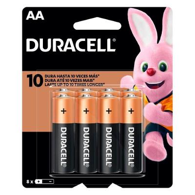 Pilha Alcalina Duracell MN1500 AA 1,5V com 8 Unidades