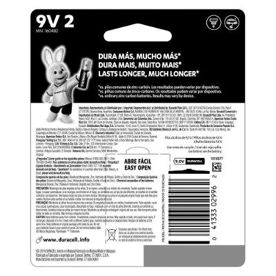 Bateria Alcalina Duracell MN1604 9V com 2 Unidades Longa Duração