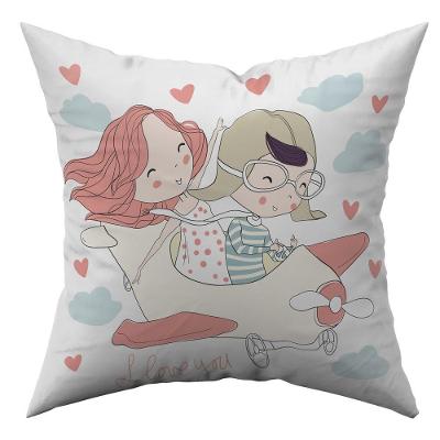 Capa de Almofada Romântica I Love You 45cm X 45cm Microfibra Dourados Enxovais