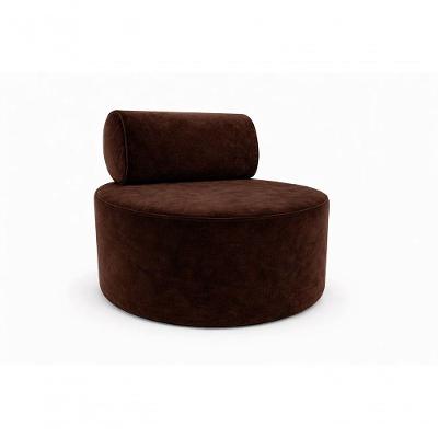 Poltrona Orgânica Flora Decorativa Suede para Sala Marrom do Lar Móveis e Decoração