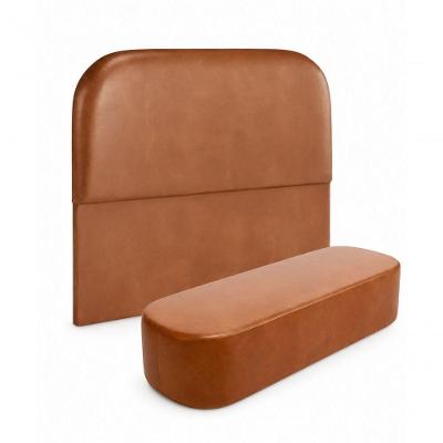 Kit Ibiza Organico Cabeceira Recamier King 195cm Courino Caramelo do Lar