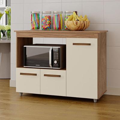 Balcão de Cozinha Liz 3 Portas 1 Prateleira MDP 114CM Off White Desk Design