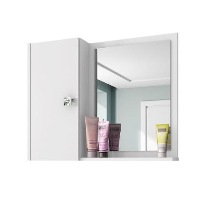 Espelheira Gênova 1 Porta MDF com Espelho 57,2CM Branco Bechara Móveis