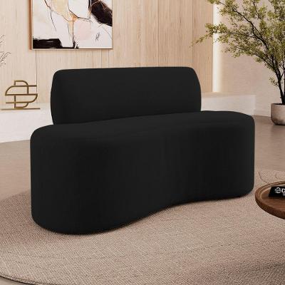 Sofá Sora 2 Lugares 100CM Preto Suede Desk Design