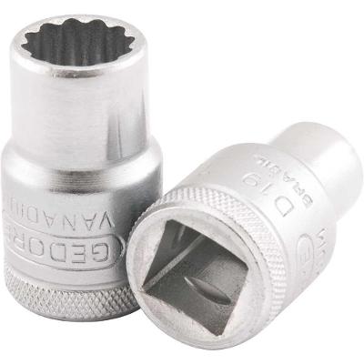 Soquete Estriado D19-3-8 Encaixe 1-2 Aço Cromo Vanádio 38MM Gedore