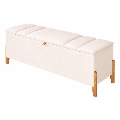 Recamier Calçadeira Baú Luxo 140CM Casal Suede MDF Porcelana do Lar