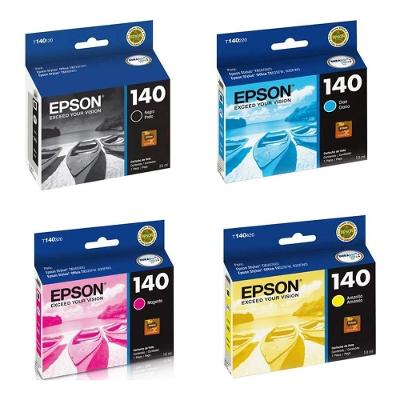Kit 4 Cartuchos de Tinta Epson T140 Preto Magenta Ciano Amarelo
