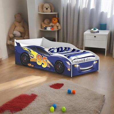 Cama Infantil Carro Blue Acabamento Brilhante MDF-MDP Azul Gabrielli