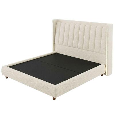 Cama Japonesa Casal Mira Bouclé MDF-MDP Off White Firenze