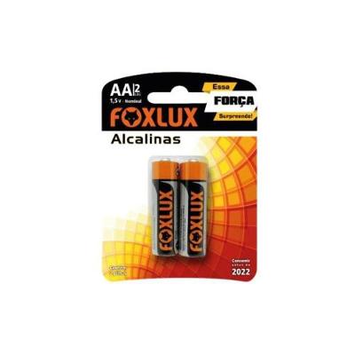 Pilha Alcalina Foxlux AA Pequena 1,5V Blister com 2 Unidades