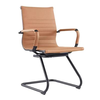Cadeira Executiva Manhattan Black Fixa PU Base Fixa Caramelo Fratini