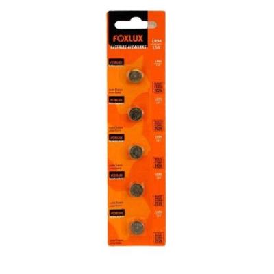 Bateria Alcalina Foxlux LR54 1,5V para Relógios e Dispositivos com 5 Unidades