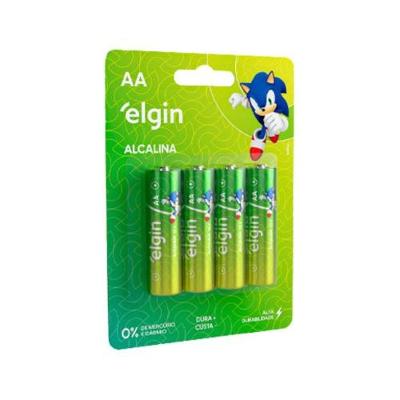 Pilha Alcalina AA Pequena Elgin Alta Performance com 4 Unidades