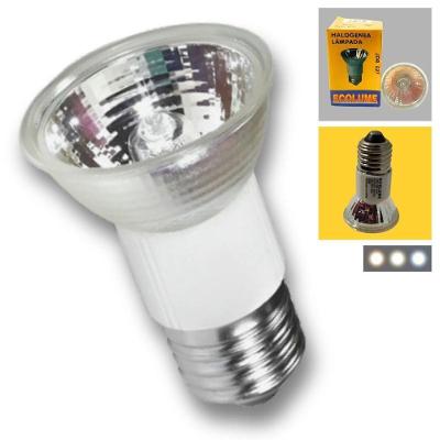 Lâmpada Halógena Dicróica JCR E27 75W 110V Refletor e Lente 38 graus  Ecolume