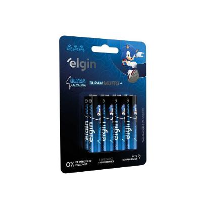 Pilha Elgin Ultra Alcalina AAA 1,5V Blister com 8 Unidades