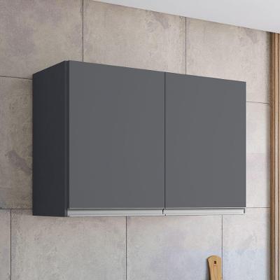 Armário Aéreo Andréia 80cm 2 Portas MDP Bater Cinza Desk Design