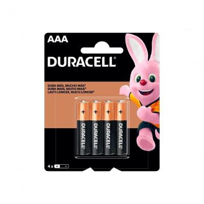 Pilha Alcalina Duracell MN2400 AAA 1,5V com 4 Unidades