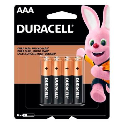 Pilha Alcalina Duracell MN2400 AAA 1,5V 8 Unidades