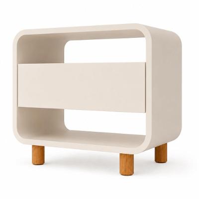 Mesa de Cabeceira Innova 1 Gaveta MDP Moderno Off White