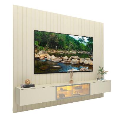 Home Theater Majestade Luminare 230CM MDF com LED Off White Gelius