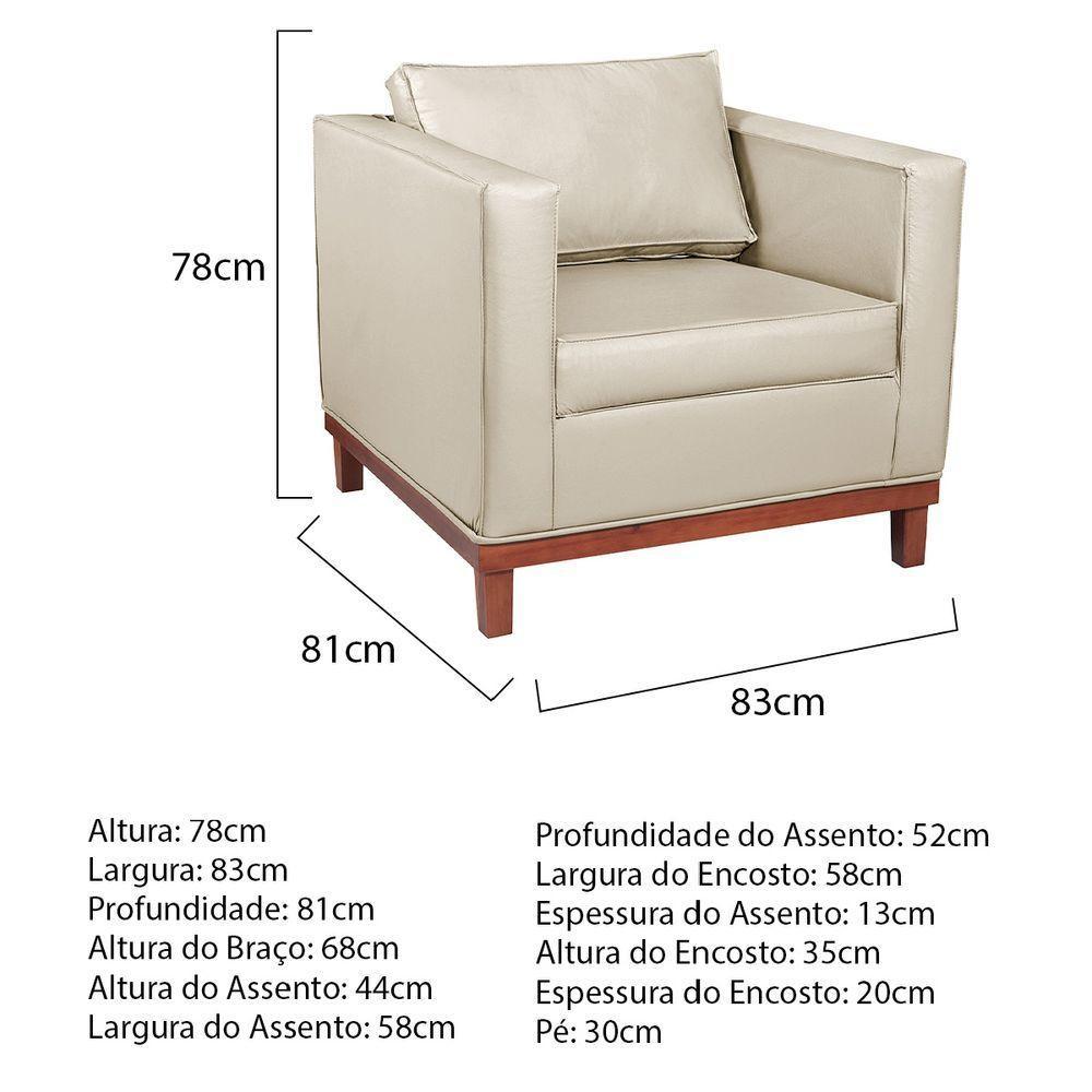 Kit Sofá 2 E 3 Lugares E 2 Poltronas Europa 180 Cm Corano - Amarena Móveis Bege - 6