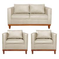 Kit Sofá 2 E 3 Lugares E 2 Poltronas Europa 180 Cm Corano - Amarena Móveis Bege - 1