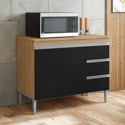 Balcão Gabinete Andréia 2 Portas 1 Prateleira MDP 100CM Amêndoa Desk Design