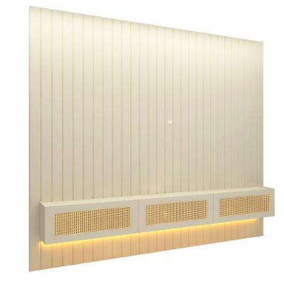 Home Majestade Native Ripado com Led 230CM Off White Gelius Móveis
