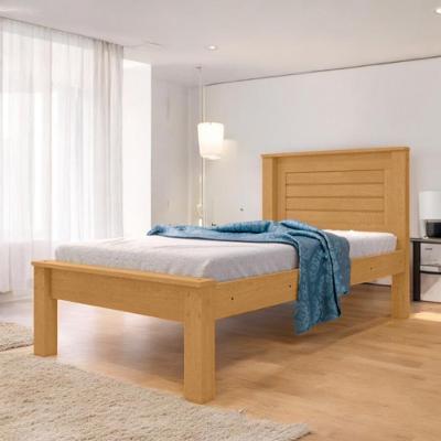 Cama Solteiro Moderna Luz com Pés Fixos MDF-MDP Marrom Framar
