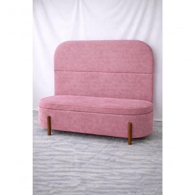 Kit Atenas Cabeceira e Recamier Baú 140CM Casal Suede Rosa do Lar