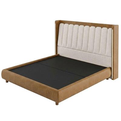 Cama Casal Japonesa Cabeceira Mira Corano Caramelo Linho Cru Firenze