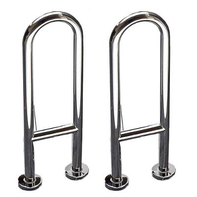 Kit 2 Barras de Apoio em U Ideal Importados Aço Inox Banheiro 45cm