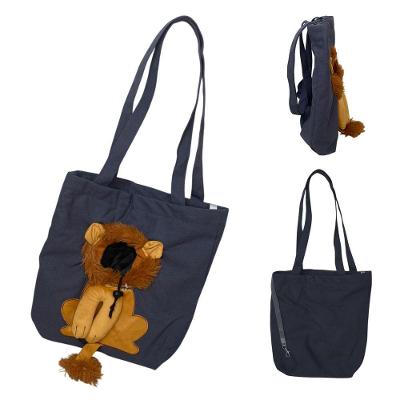 Bolsa de Transporte para Pets Ideal Importados BSL3905 Leão Náilon Cinza