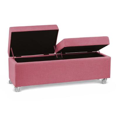 Recamier Madri 140CM Suede com Estrutura em Madeira Pink Inova Decor