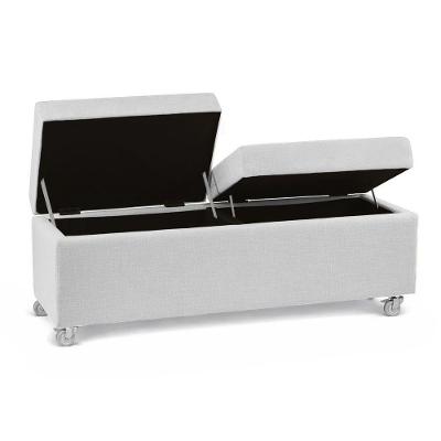 Recamier Madri 120CM Suede com Estrutura em Madeira Branco Inova Decor