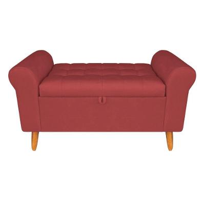 Recamier Bau Rio 120CM Suede Madeira Bordo Inova Decor