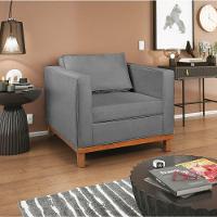 Kit Sofá 2 E 3 Lugares E 2 Poltronas Europa 180 Cm Suede - Amarena Móveis Cinza - 7