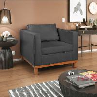 Kit Sofá 2 E 3 Lugares E 2 Poltronas Europa 180 Cm Linho - Amarena Móveis Cinza Escuro - 9