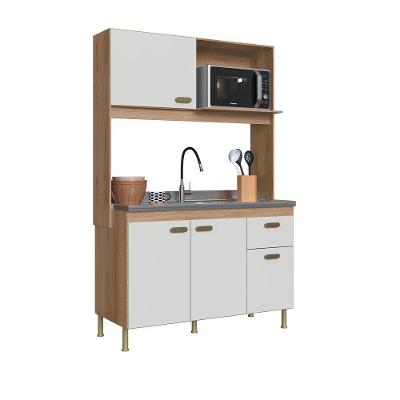 Kit de Cozinha Veneto 4 Portas 1 Gaveta MDF 122CM Off White Indékes