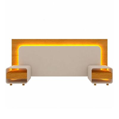 Cabeceira Innova King com 2 Mesas Flutuantes LED Off White Gelius