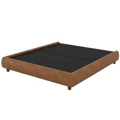 Cama Casal Japonesa Firenze Corano MDF Pés Madeira Caramelo