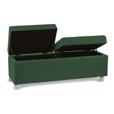 Recamier Madri 120CM Veludo Estrutura Madeira Verde Inova Decor