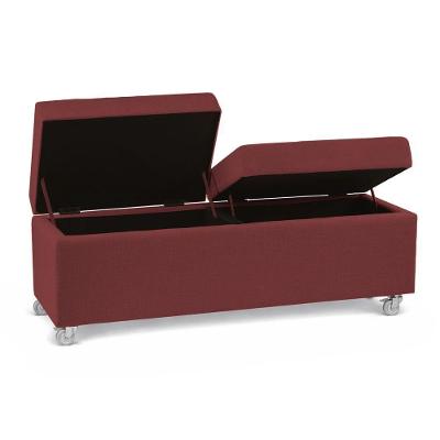 Recamier Madri 140CM Solteiro Suede com Estrutura em Madeira Bordô Inova Decor