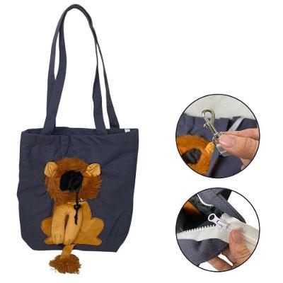 Bolsa de Transporte para Pets Leva Pra Malhar BSL3906 Náilon Estampa Leão Azul