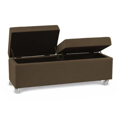 Recamier Madri 140CM Suede com Estrutura em Madeira Marrom Inova Decor