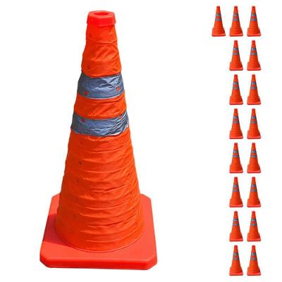 Kit 17 Cones de Sinalização Retráteis 70cm Refletivos Laranja Leva Pra Casa